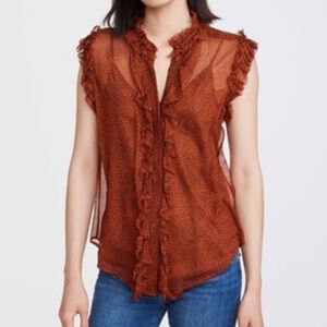 NWT 7 For All Mankind Mini Cheetah Silk Sleeveless Top